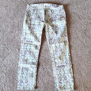 Anthropologie floral crop jeans